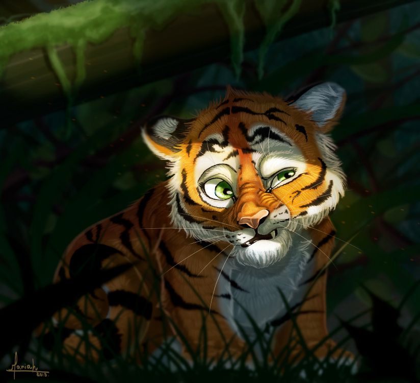 老虎, 艺术, 孟加拉虎, 野生动物, 猫科 壁纸 3840x3492 允许