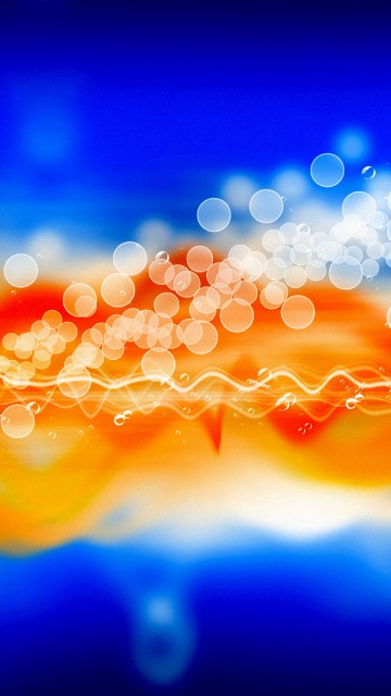 Image blue and orange light bokeh