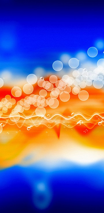 Image blue and orange light bokeh