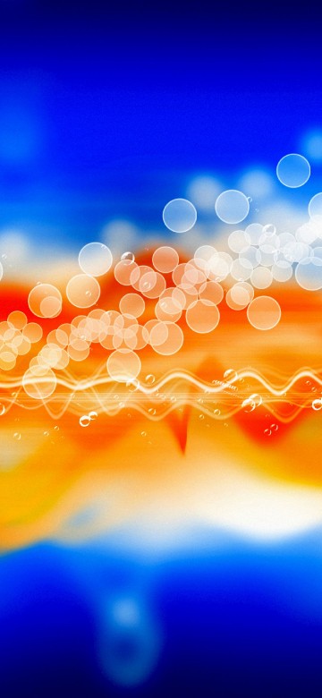 Image blue and orange light bokeh