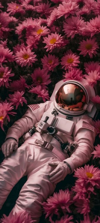 Chrysanths, Illustration, Art, 2024, L'espace de L'art. Wallpaper in 1080x2400 Resolution