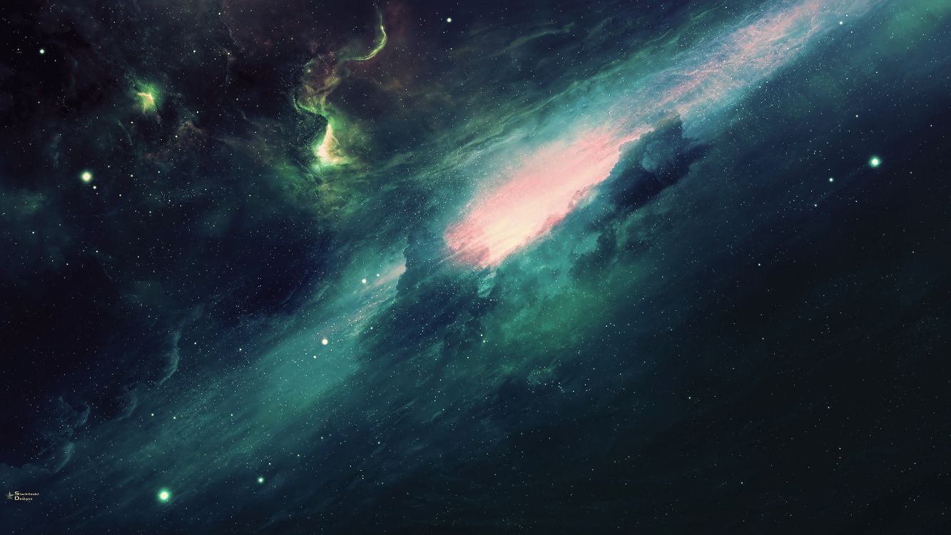 Illustration de la Galaxie Verte et Noire. Wallpaper in 3840x2160 Resolution