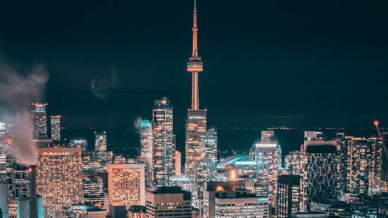 Download wallpaper 1920x1200 night city street road buildings toronto  canada widescreen 1610 hd background