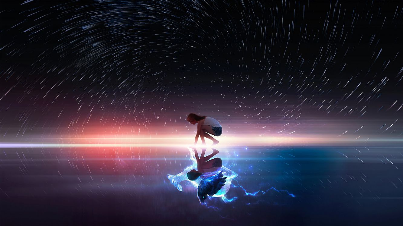 Homme en Chemise Blanche et Pantalon Marron Allongé Sur L'eau. Wallpaper in 3840x2160 Resolution