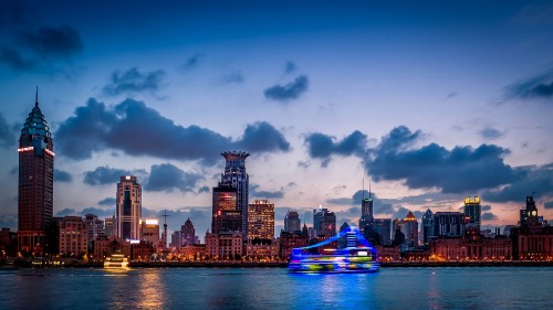 Image city skyline during night time