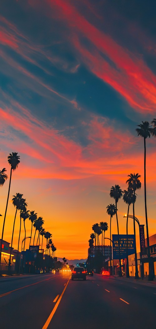 Image sunset, evening, dusk, afterglow, new sky