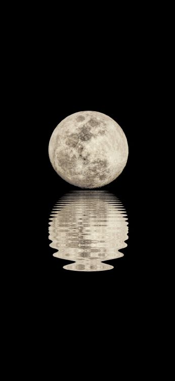 Luna, Luna Llena, Reflexión, Agua, Objeto Astronómico. Wallpaper in 1080x2340 Resolution