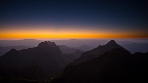 Image silhouette of mountains during sunset