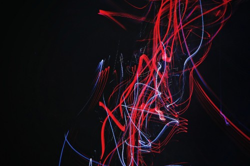 Image red and blue light streaks