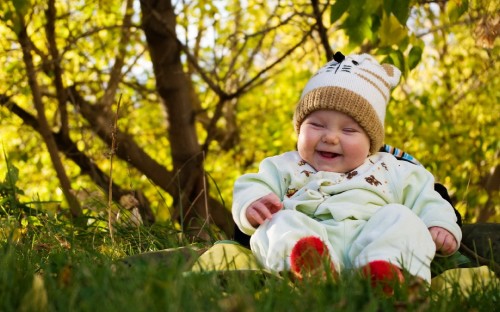 Image infant, child, tree, nature, laughing baby