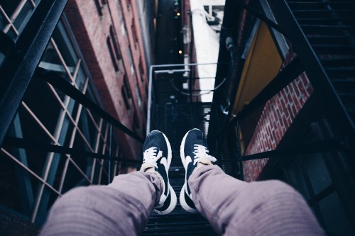 Image person in black and white sneakers