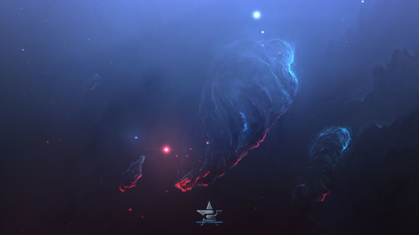 Peinture Abstraite Bleue et Blanche. Wallpaper in 5120x2880 Resolution