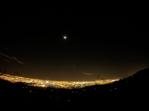 Image full moon over the sky during night time