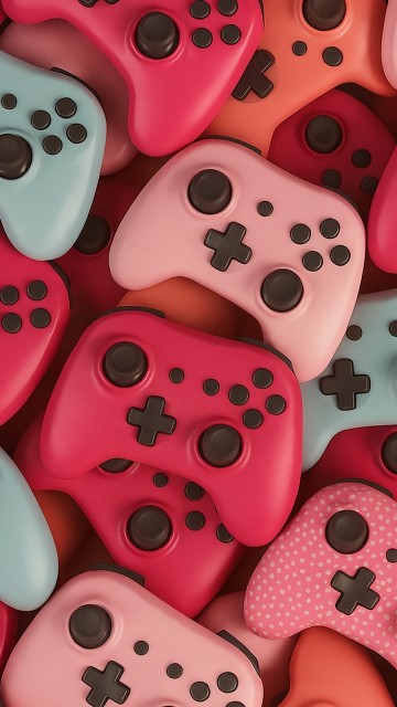 Image game controller, fondant, red, pink, plastic