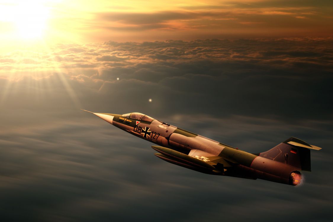 洛克希德 F-104 星际战斗机, 军用飞机, 空军, 航空, 航班 壁纸 3000x2000 允许