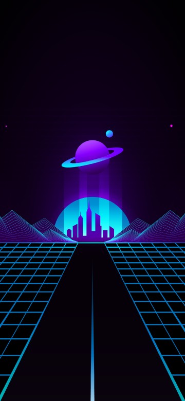 Image cyberpunk, vaporwave, Synthwave, purple, violet