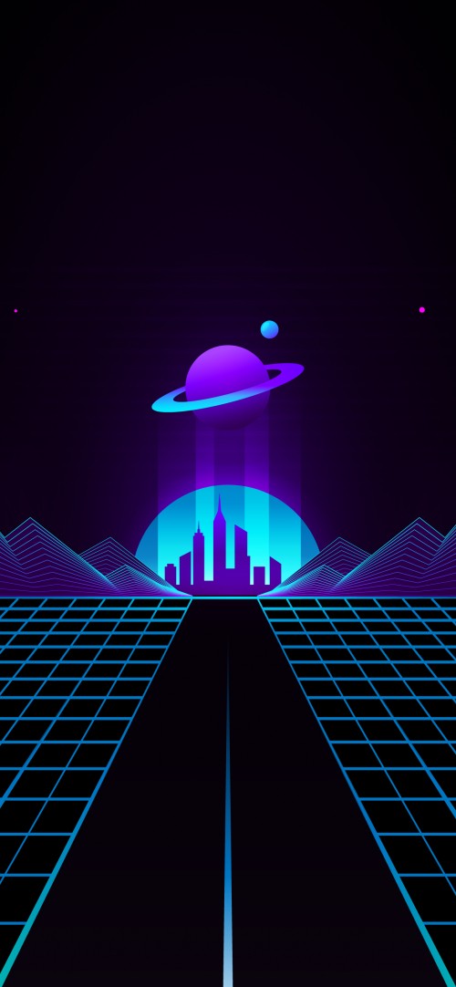 Image cyberpunk, vaporwave, Synthwave, purple, violet