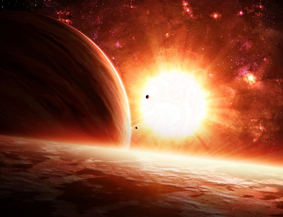 Soleil Dans le Ciel Pendant la Nuit. Wallpaper in 2000x1533 Resolution