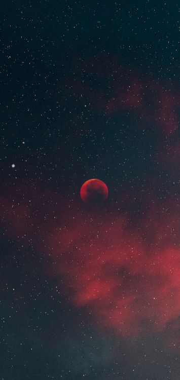 Atmosphäre, Mond, Naturlandschaft, Galaxy, Astronomisches Objekt. Wallpaper in 1420x3000 Resolution