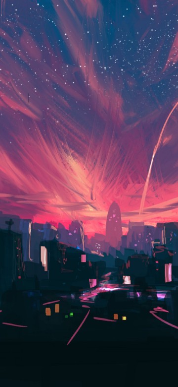 Image anime art, animated cartoon, atmosphere, world, purple