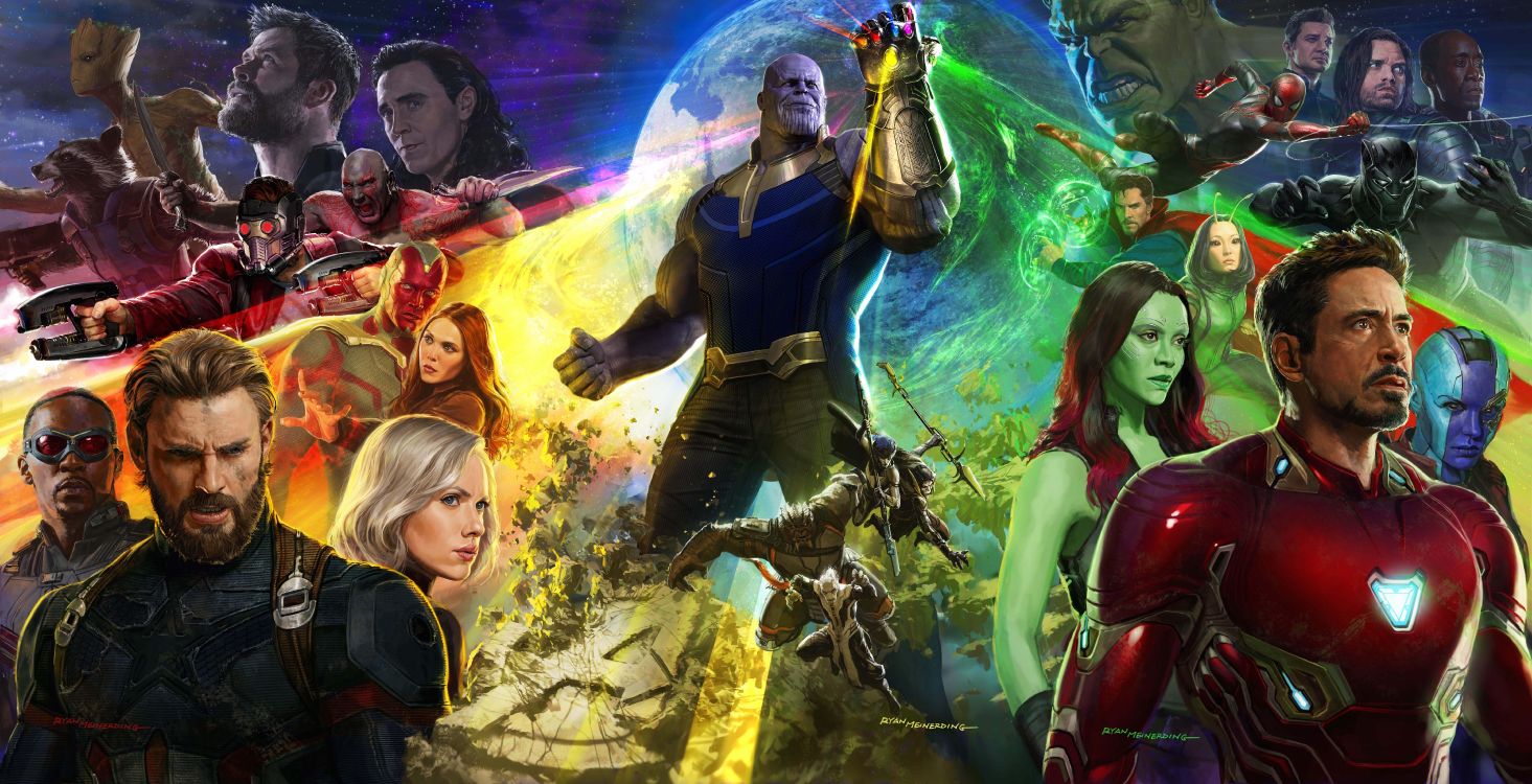 Avengers Infinity War, Thanos, Capitán América, Los Vengadores, Personaje de Ficción. Wallpaper in 8400x4299 Resolution
