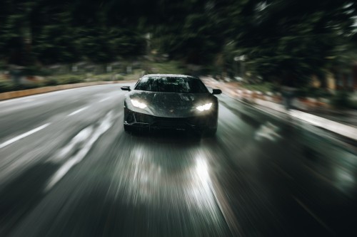 Image black car on road during daytime