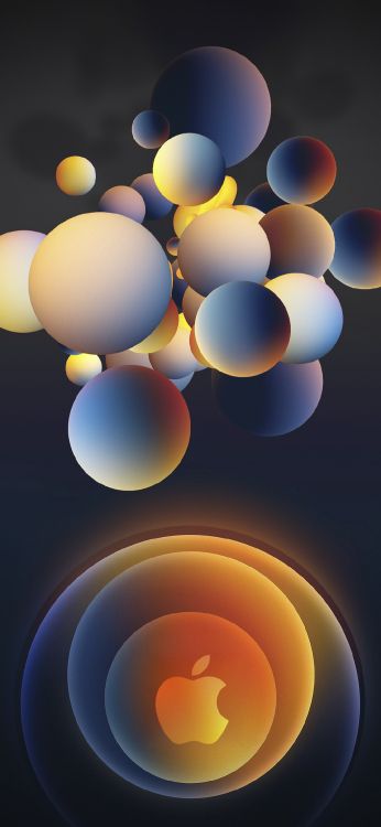 Manzana, Ios, IOS 14, Luz, Naranja. Wallpaper in 1080x2340 Resolution
