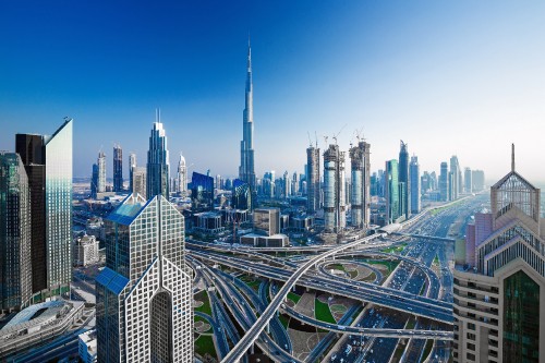 Image aerial view of city buildings during daytime