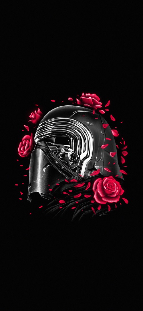 Image kylo ren helmet, star wars, painting, flower, plant