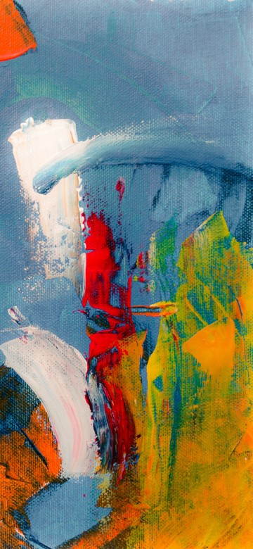 Image white red and yellow abstract painting