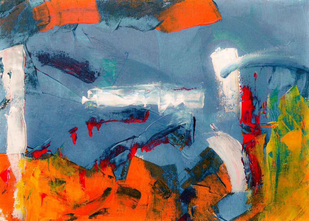 white red and yellow abstract painting