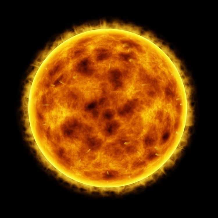 Forma Redonda Naranja Sobre Fondo Negro. Wallpaper in 2048x2048 Resolution