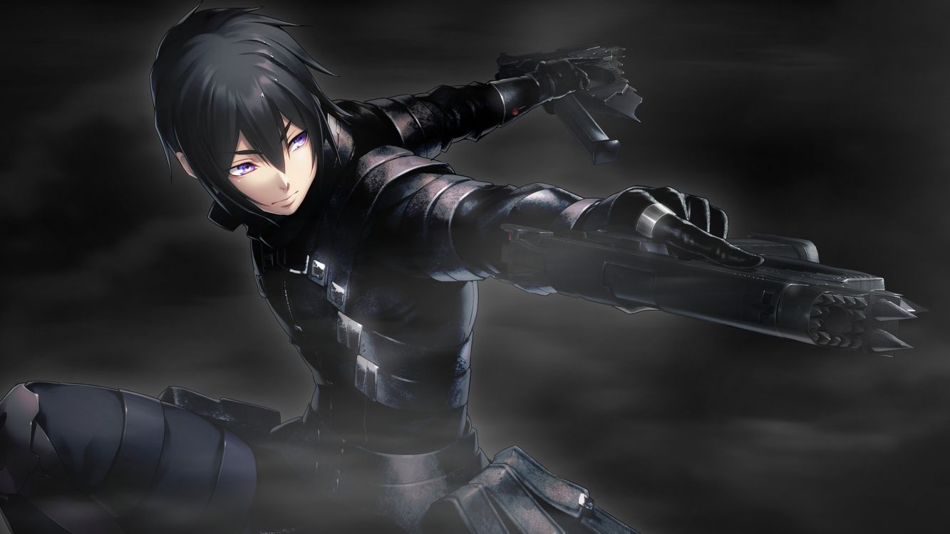 Femme en Costume Noir Personnage D'anime. Wallpaper in 2560x1440 Resolution