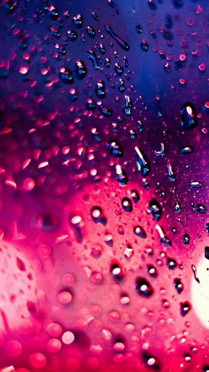 pink and blue water droplets