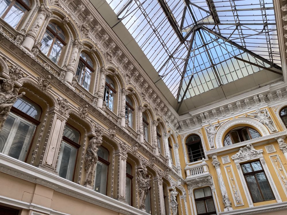 passage hotel, classical architecture, faade, architecture, facade