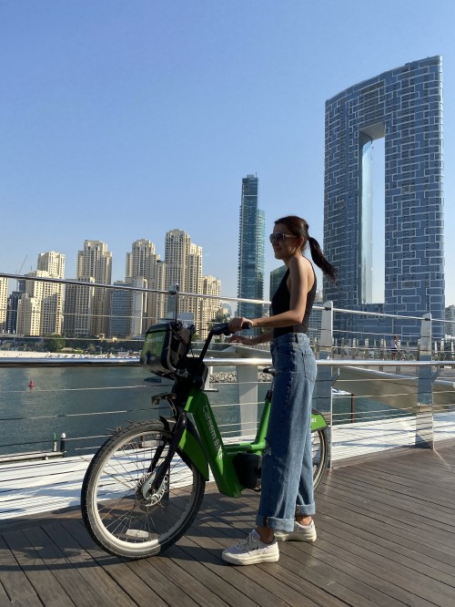 Image boardwalk, clothing, body of water, bicycle tire, bicycle wheel