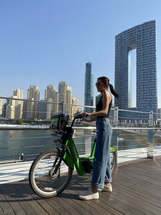 boardwalk, clothing, body of water, bicycle tire, bicycle wheel