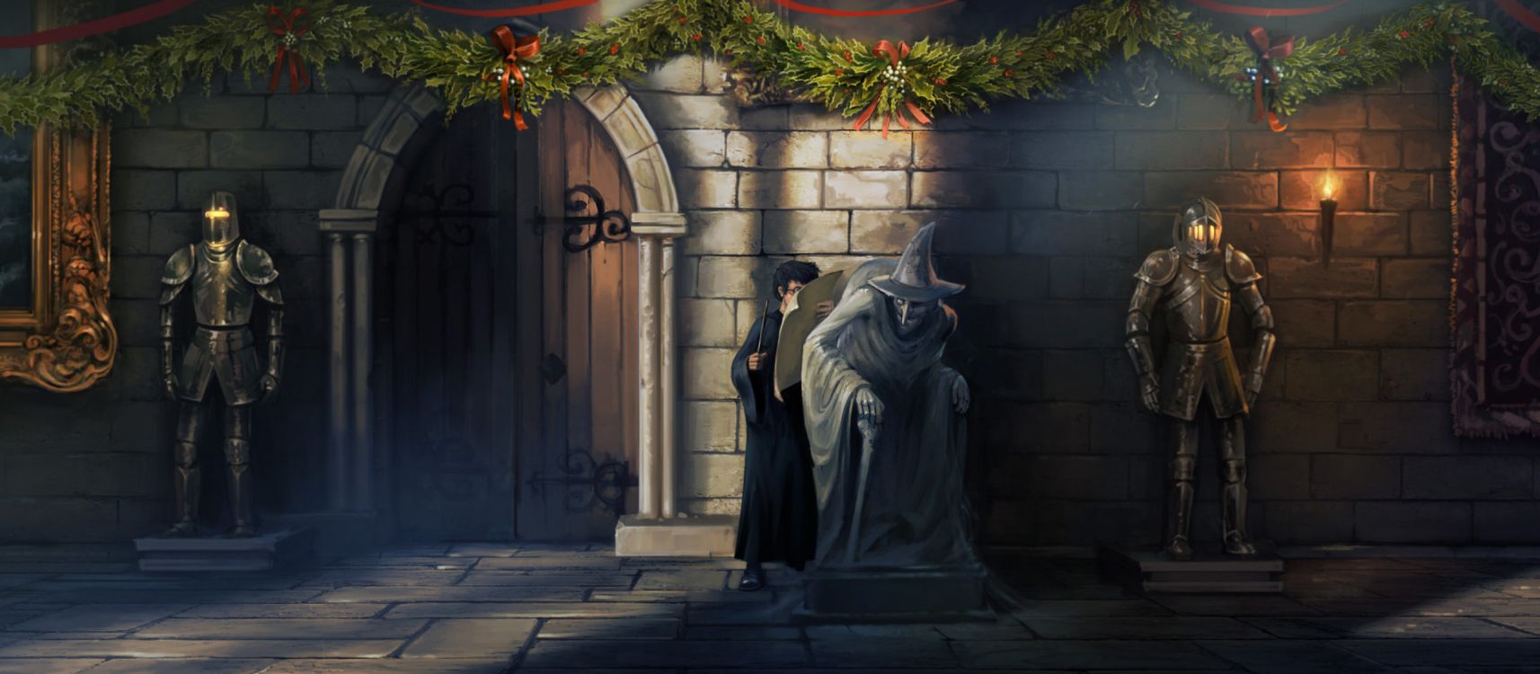 Mann im Schwarzen Gewand, Der Neben Frau im Schwarzen Kleid Steht. Wallpaper in 2560x1120 Resolution