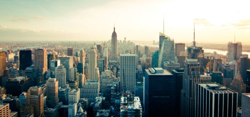 Image aerial view of city buildings during daytime