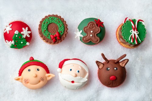 Image new year, christmas, decorating christmas mini cupcakes, Cupcake, Christmas Day