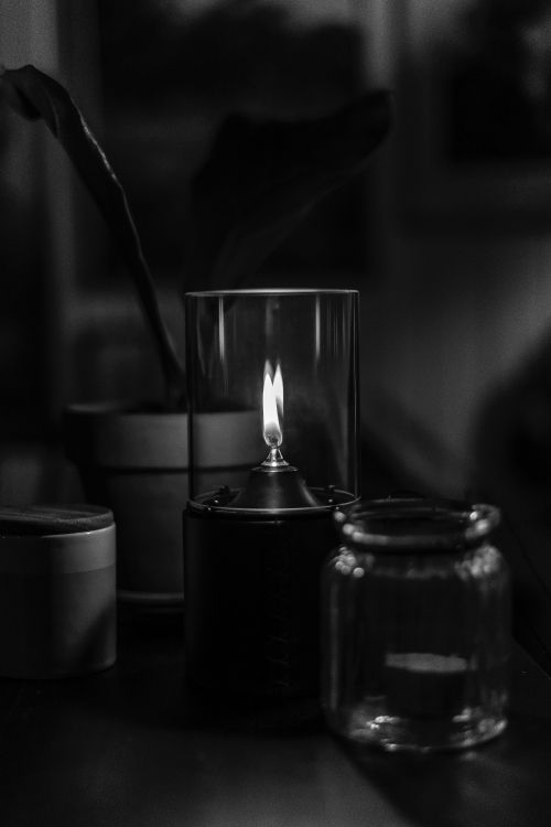 Grayscale Photo of Lighted Candle. Wallpaper in 3849x5773 Resolution
