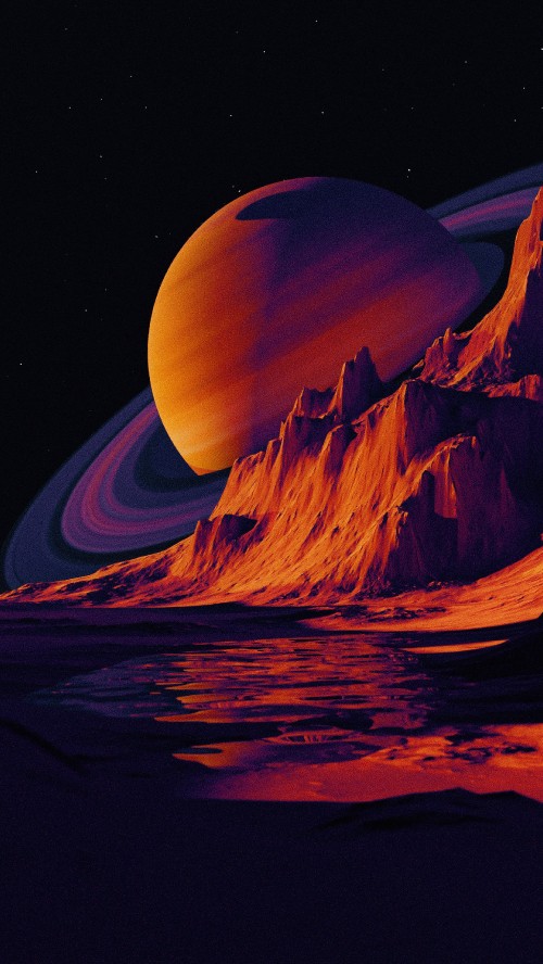 Image art saturn surreal, saturn, art, planet, poster