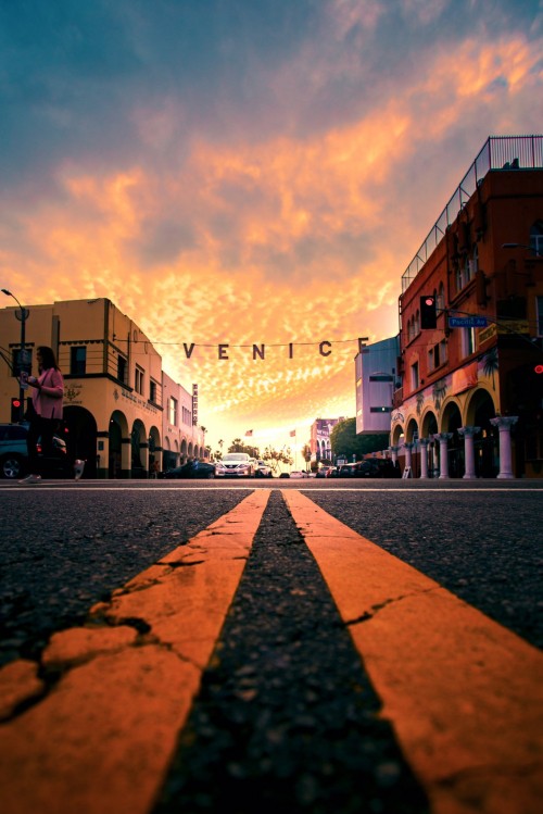 Image great white, venice sign, venice boardwalk, water, cloud