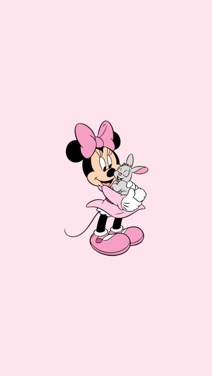Mickey Mouse Mit Rosa Herzillustration. Wallpaper in 1083x1920 Resolution
