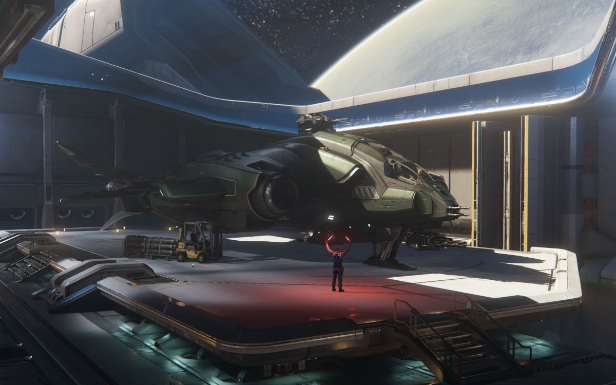 Stern Bürger Speer Hangar, Star Citizen, Luft-und Raumfahrttechnik, Militär-Flugzeuge, Raum. Wallpaper in 2560x1600 Resolution