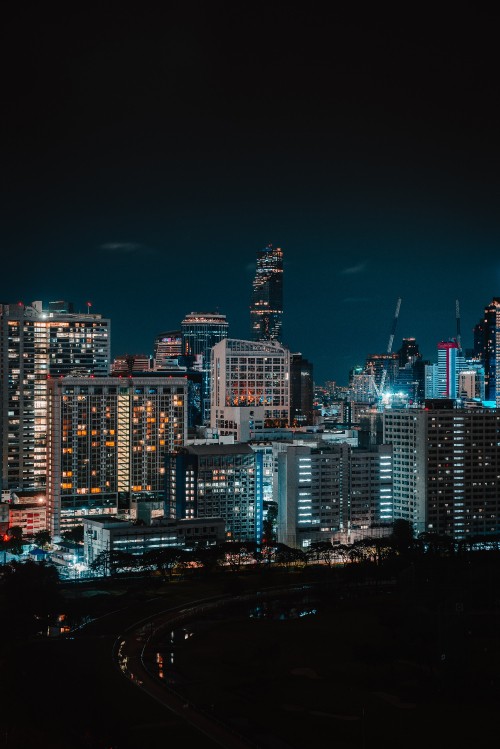 Image city skyline during night time