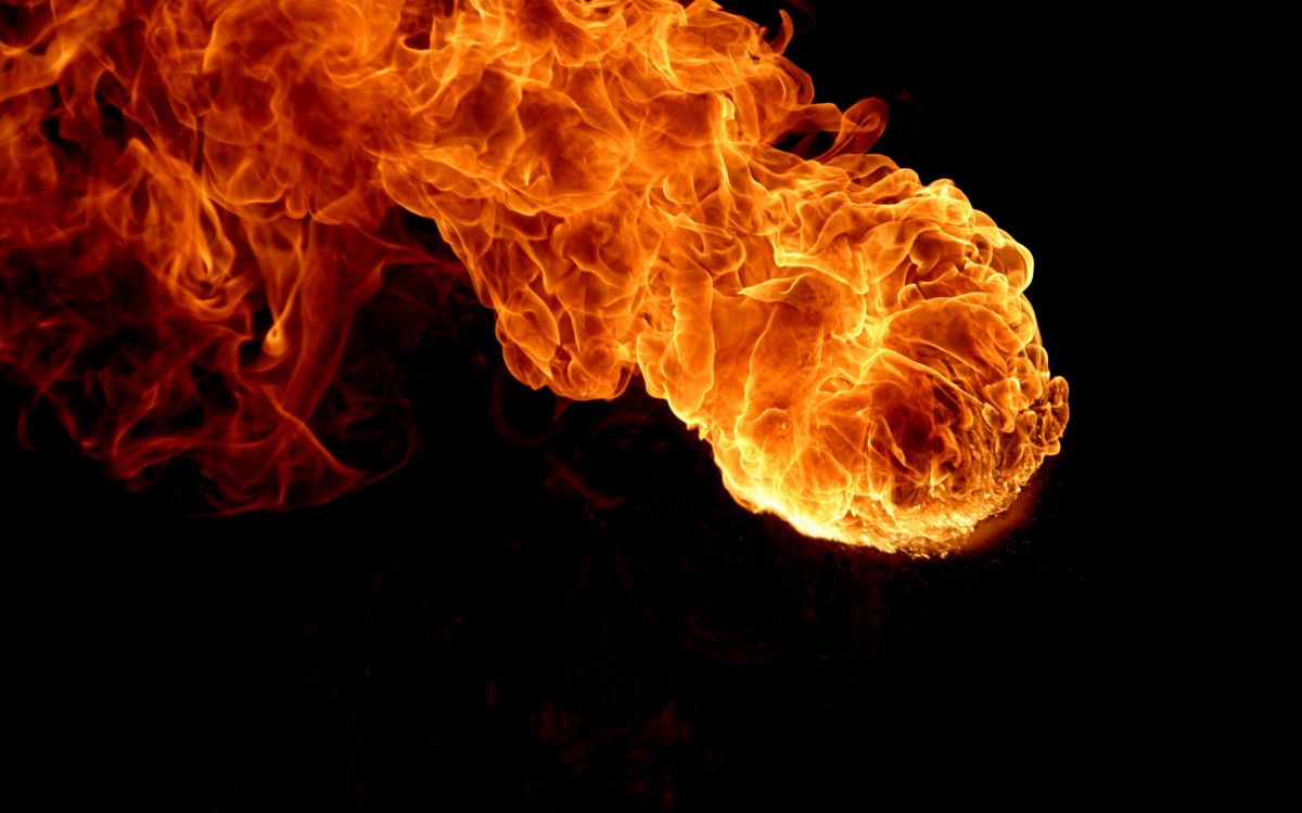 orange fire in black background