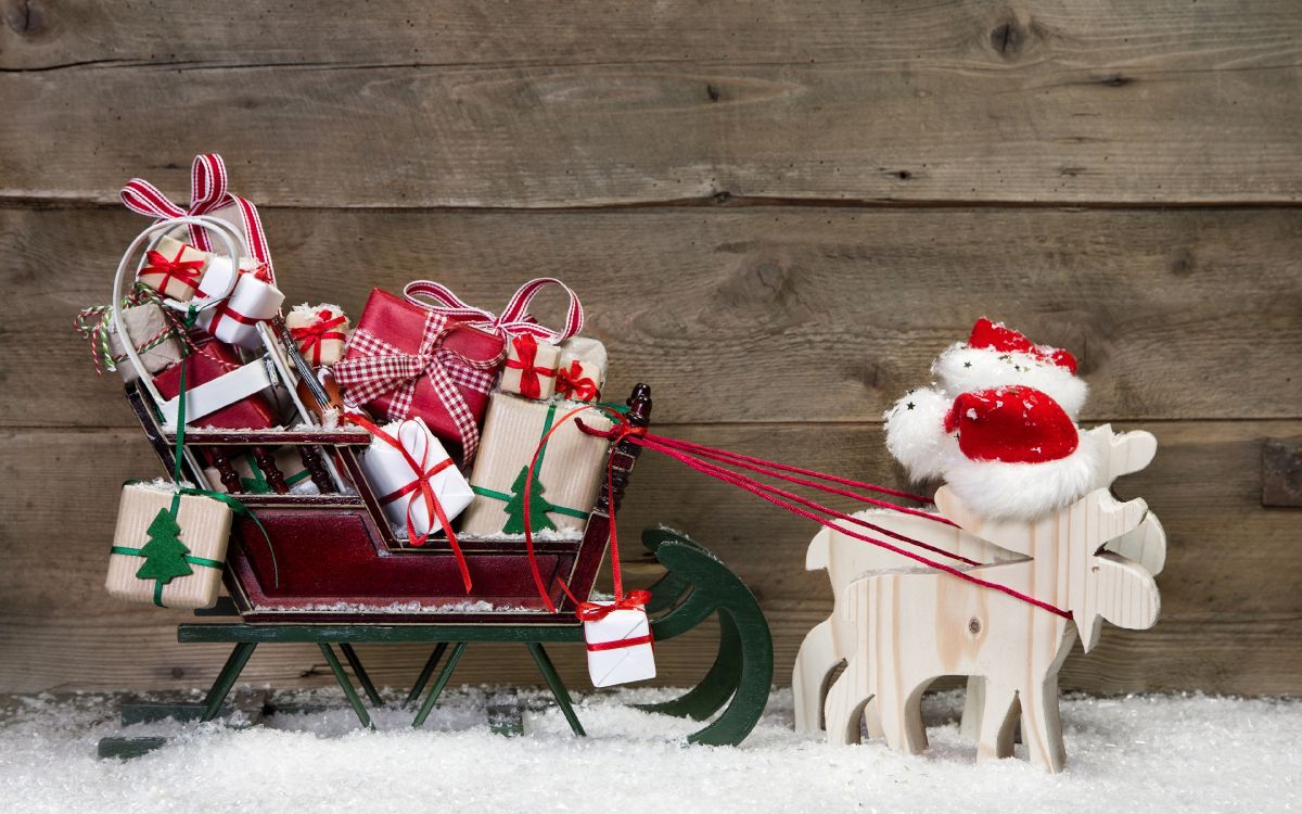 Santa Claus, Navidad, Decoración de la Navidad, Ded Moroz, Reno. Wallpaper in 3840x2400 Resolution