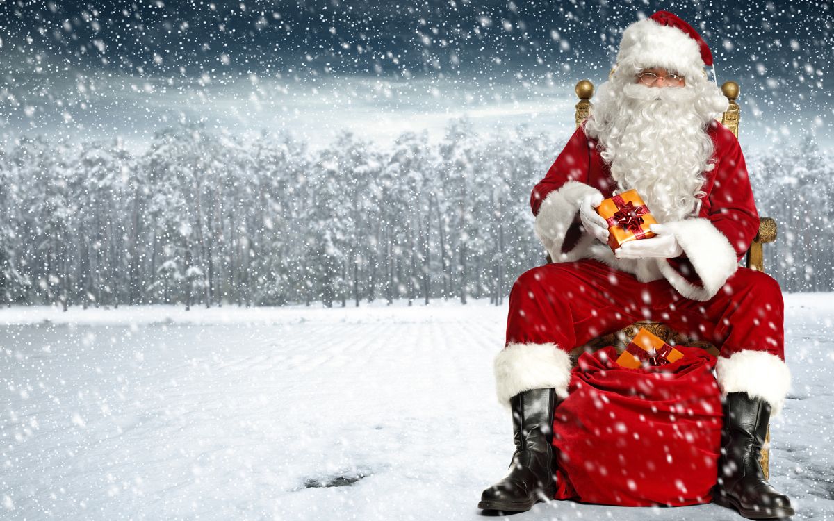 Santa Claus, Christmas Day, snow, winter, freezing