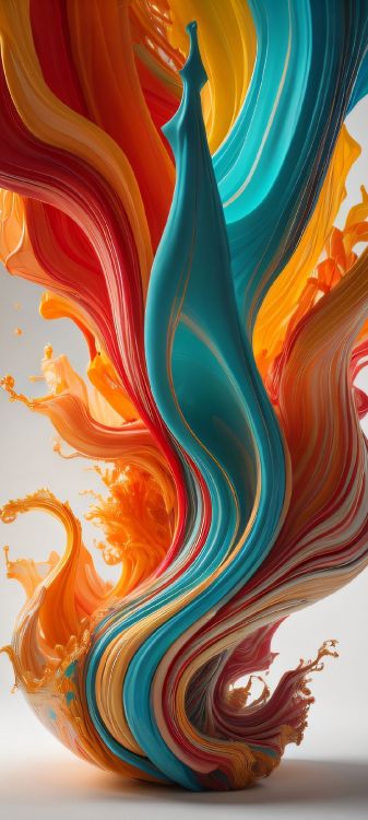 Orange, Kunst, Acrylfarbe, Farbe, Kunstfarbe. Wallpaper in 1080x2400 Resolution